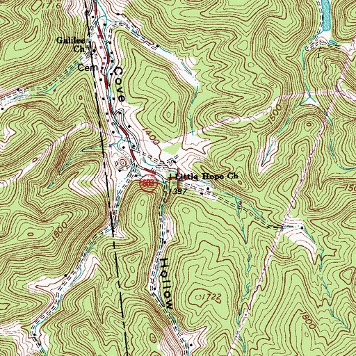 Topographic Map of Little Hope Church, VA