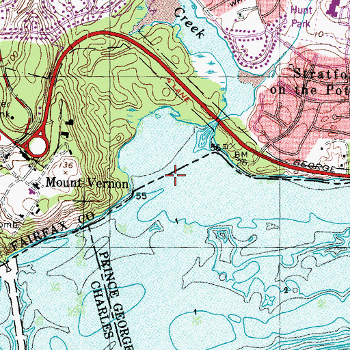 Topographic Map of Little Hunting Creek, VA
