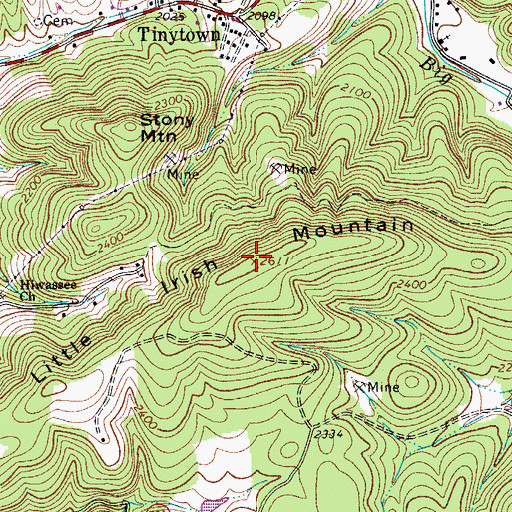 Topographic Map of Little Irish Mountain, VA