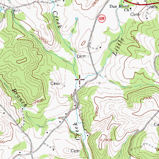 Topographic Map of Little Ivy Creek, VA