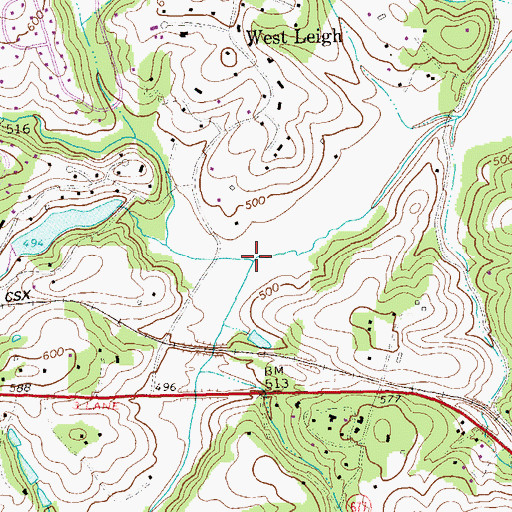 Topographic Map of Little Ivy Creek, VA