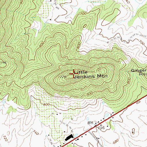 Topographic Map of Little Jenkins Mountain, VA