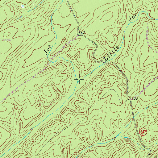 Topographic Map of Little Joe Creek, VA