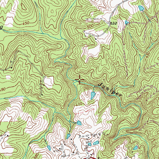 Topographic Map of Little Juniper Creek, VA