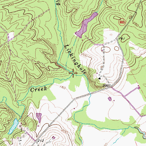 Topographic Map of Little Lickinghole Creek, VA