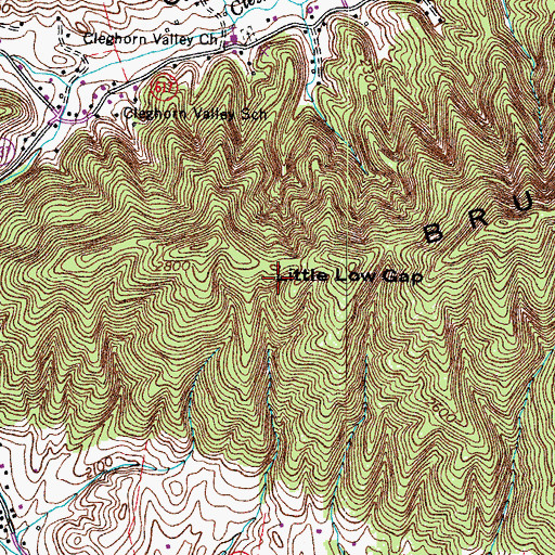 Topographic Map of Little Low Gap, VA