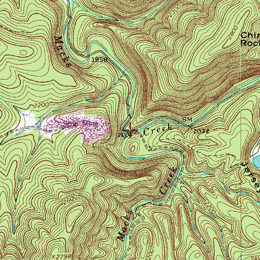 Topographic Map of Little Macks Creek, VA