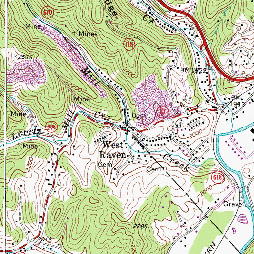 Topographic Map of Little Mill Creek, VA