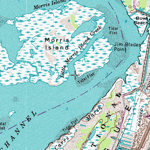 Topographic Map of Little Morris Island Creek, VA