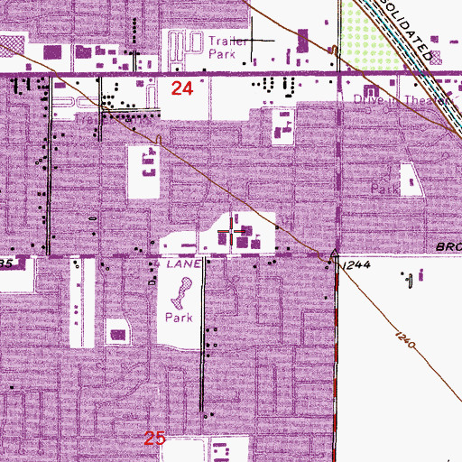 Topographic Map of Longfellow Elementary School, AZ