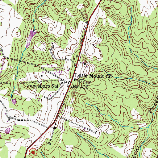 Topographic Map of Little Mount Church, VA