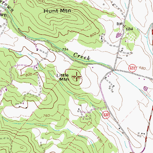 Topographic Map of Little Mountain, VA