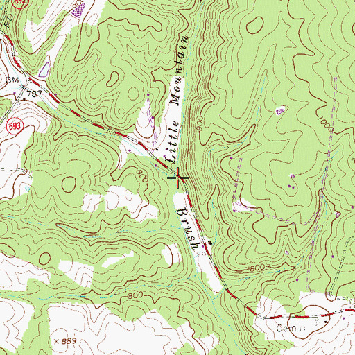 Topographic Map of Little Mountain Run, VA