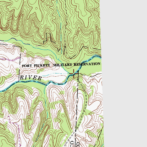 Topographic Map of Little Nottoway River, VA