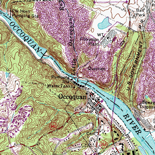 Topographic Map of Little Occoquan Run, VA