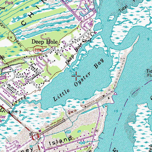 Topographic Map of Little Oyster Bay, VA