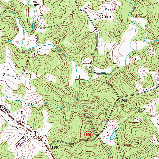 Topographic Map of Little Pauls Creek, VA