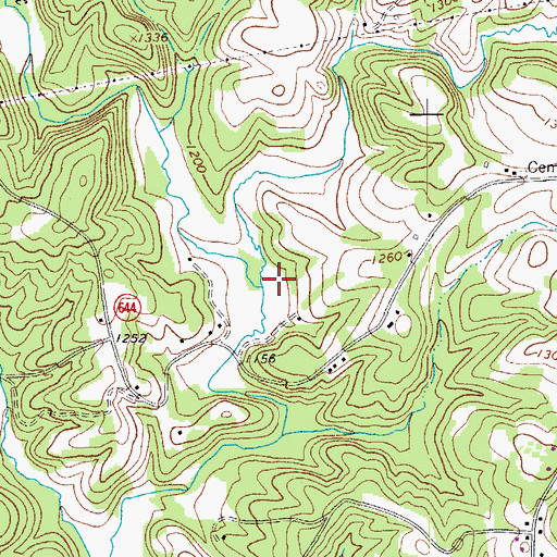 Topographic Map of Little Peters Creek, VA
