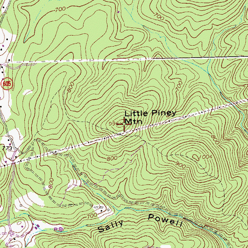 Topographic Map of Little Piney Mountain, VA