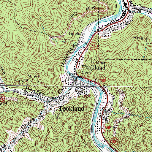 Topographic Map of Little Prater Creek, VA