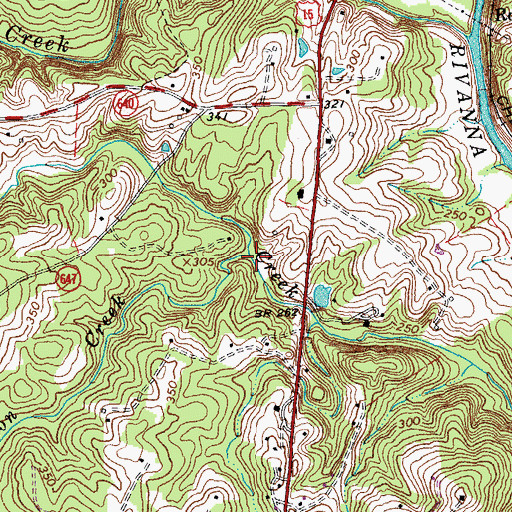 Topographic Map of Little Raccoon Creek, VA