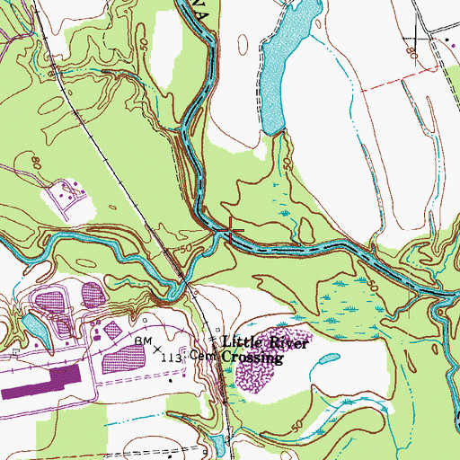 Topographic Map of Little River, VA