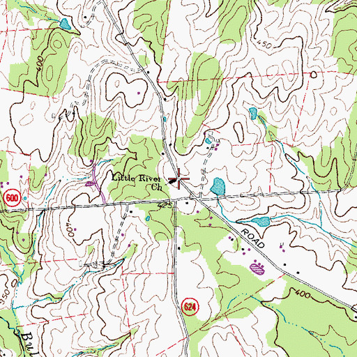 Topographic Map of Little River Church, VA