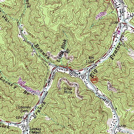 Topographic Map of Little Rock Branch, VA