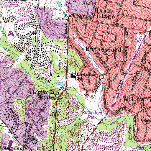 Topographic Map of Little Run Elementary School, VA