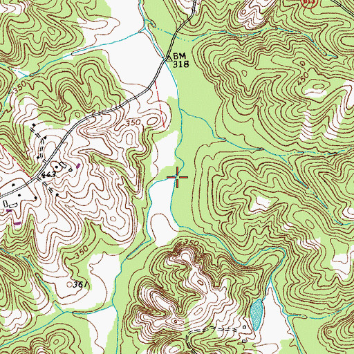 Topographic Map of Little Sandy Creek, VA