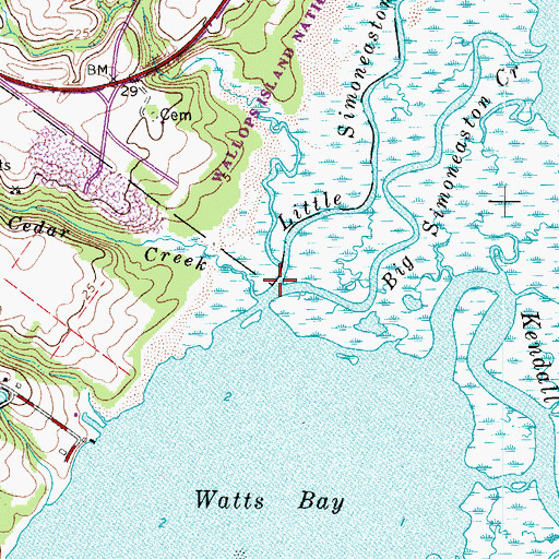 Topographic Map of Little Simoneaston Creek, VA