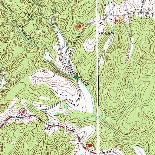 Topographic Map of Little Spencer Creek, VA