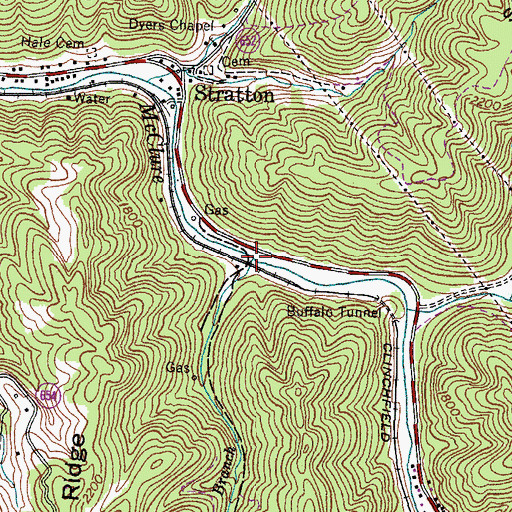 Topographic Map of Little Straddle Branch, VA
