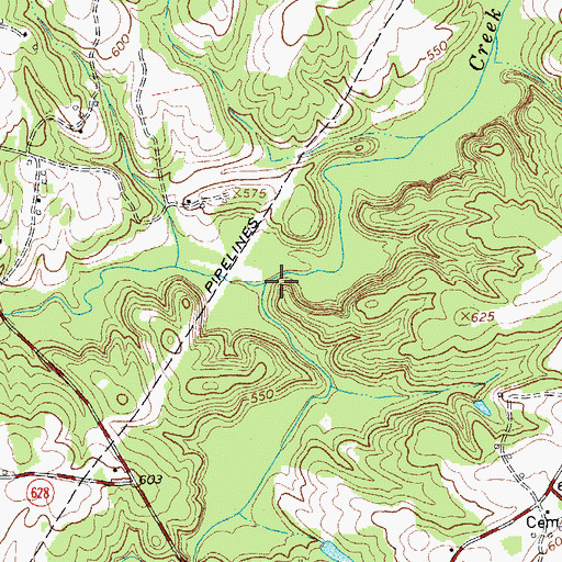 Topographic Map of Little Straightstone Creek, VA