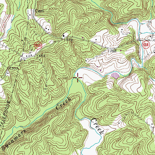 Topographic Map of Little Sycamore Creek, VA