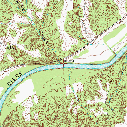 Topographic Map of Little Toby Creek, VA