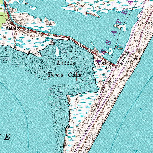 Topographic Map of Little Toms Cove, VA