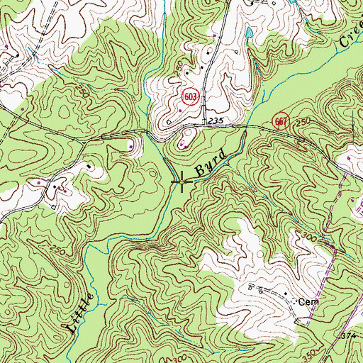 Topographic Map of Little Whittle Creek, VA