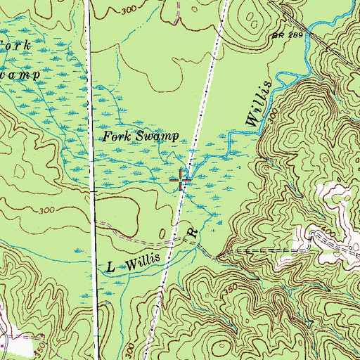 Topographic Map of Little Willis River, VA