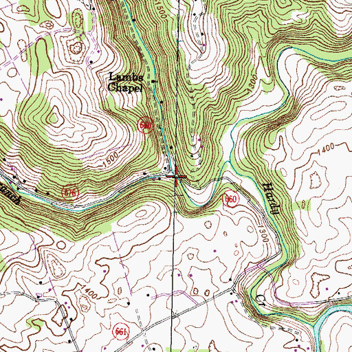 Topographic Map of Little Yellow Branch, VA