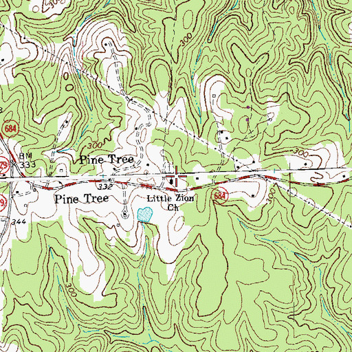 Topographic Map of Little Zion Church, VA