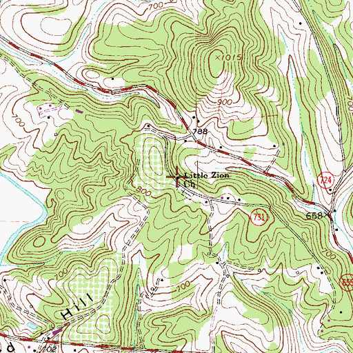 Topographic Map of Little Zion Church, VA