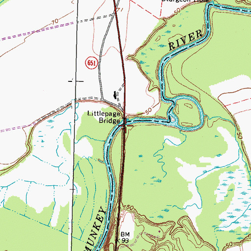Topographic Map of Littlepage Bridge, VA