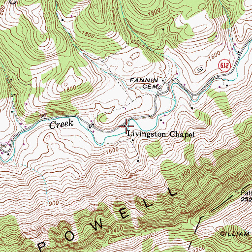 Topographic Map of Livingston Chapel, VA