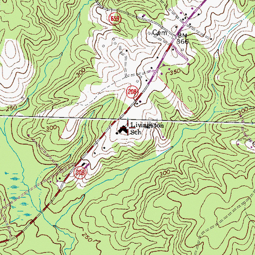 Topographic Map of Livingston Elementary School, VA