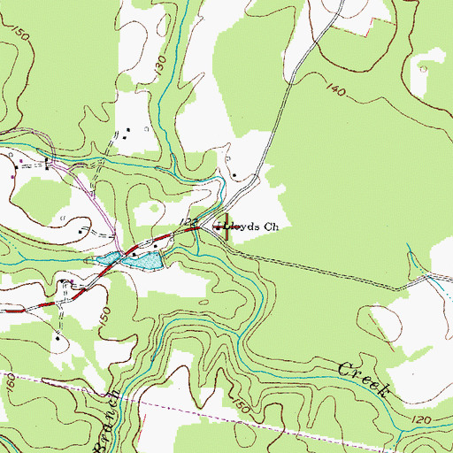 Topographic Map of Lloyds Church, VA