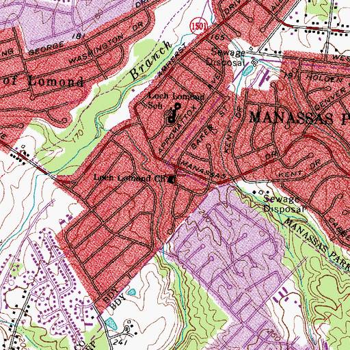 Topographic Map of Loch Lomond Church, VA