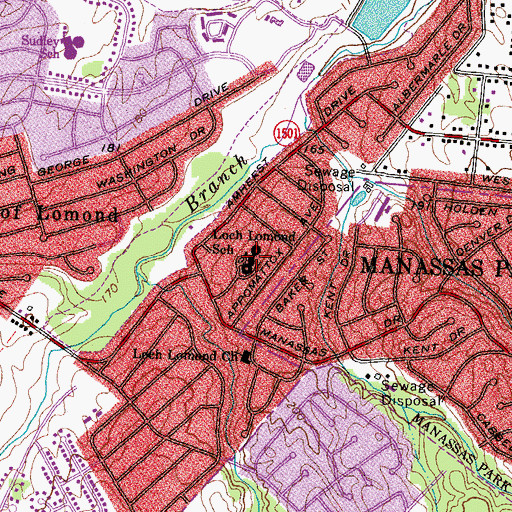 Topographic Map of Loch Lomond Elementary School, VA