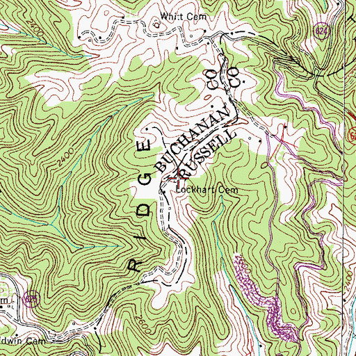Topographic Map of Lockhart Cemetery, VA