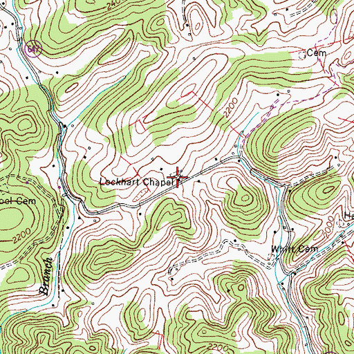 Topographic Map of Lockhart Chapel, VA